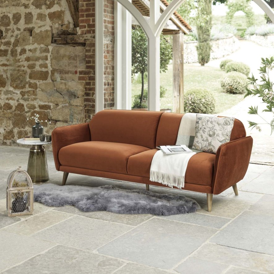 Tamar 3 Seater Sofa in Burnt Orange