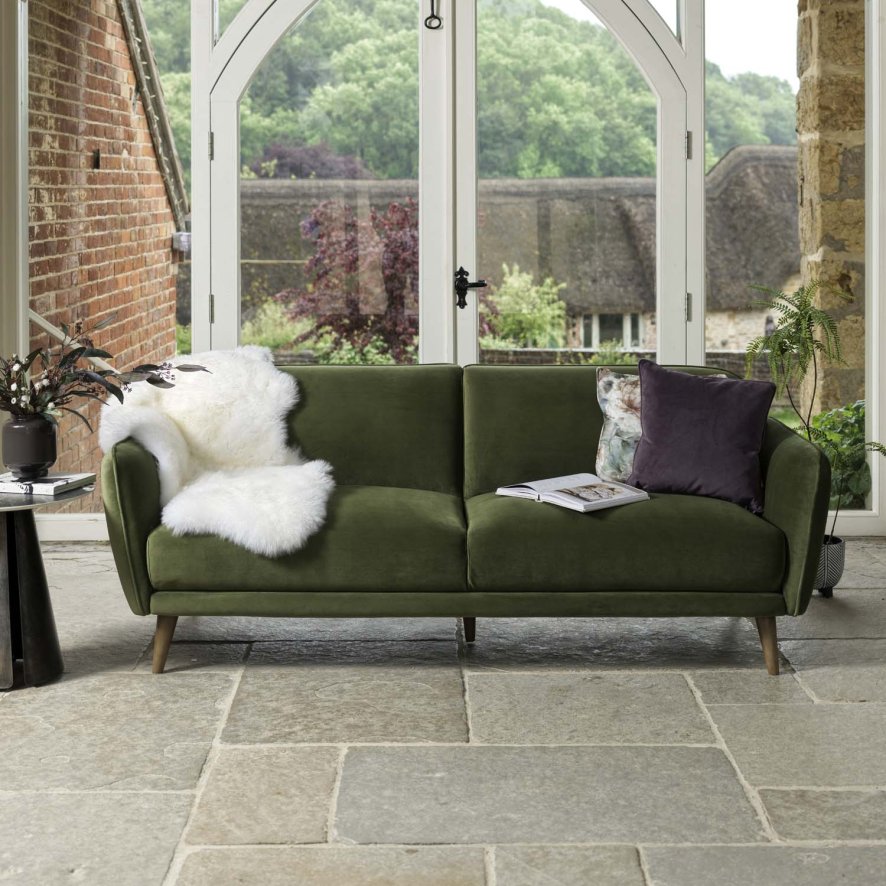 Tamar 3 Seater Sofa in Olive
