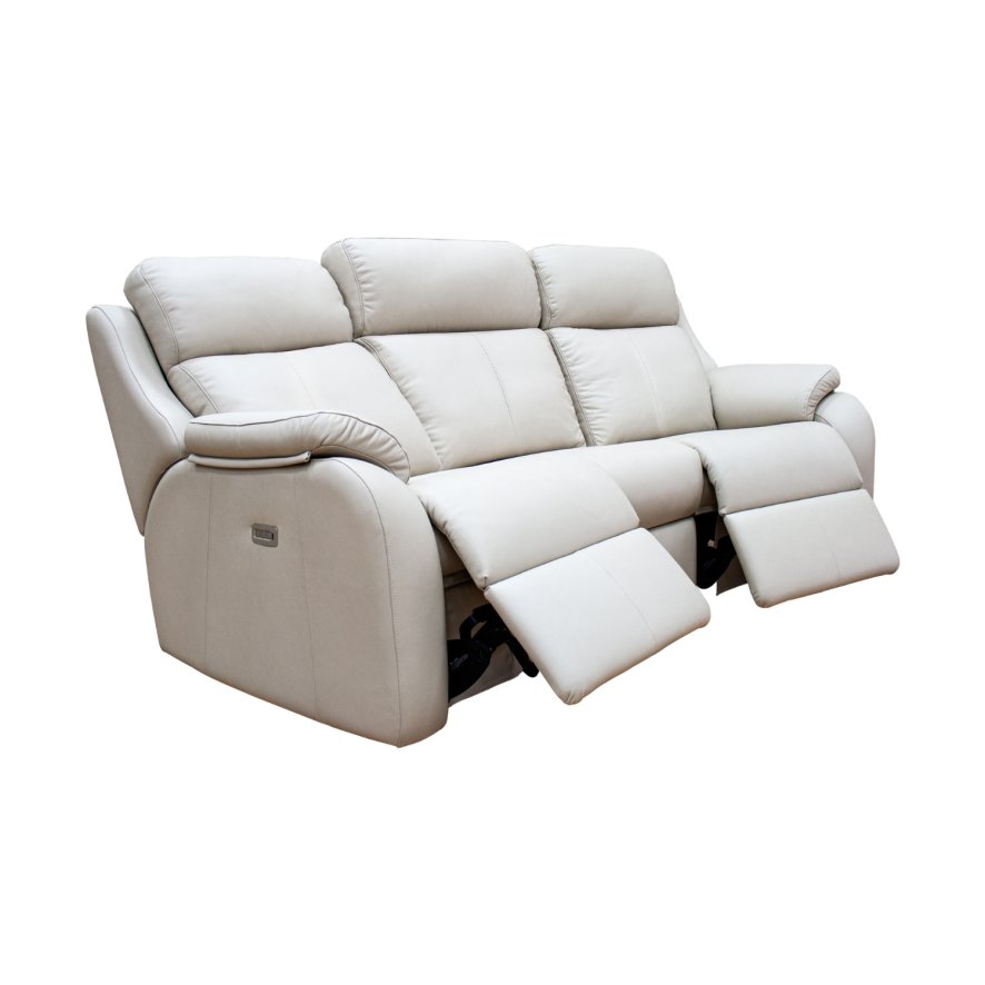 G Plan G Plan Kingsbury 3 Seater Double Power Recliner Curved Sofa with Headrest & Lumbar