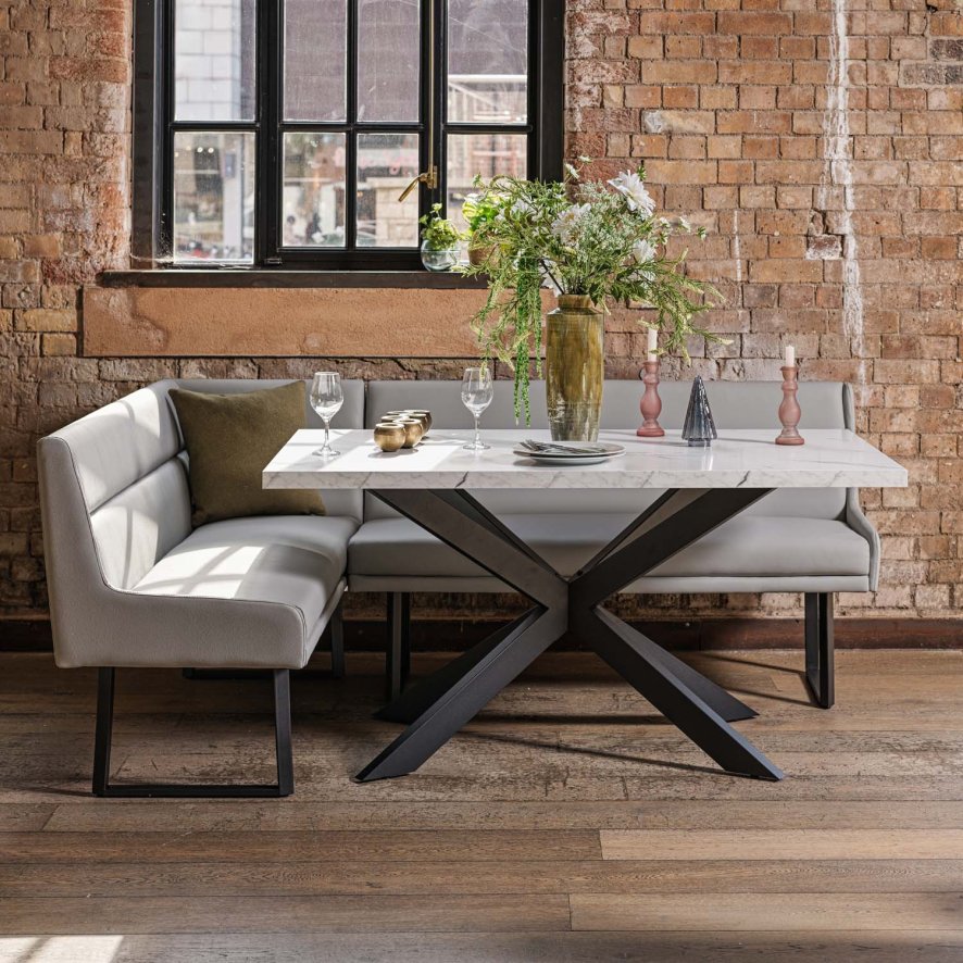 Woods Jupiter Marble Effect Dining Table 150cm