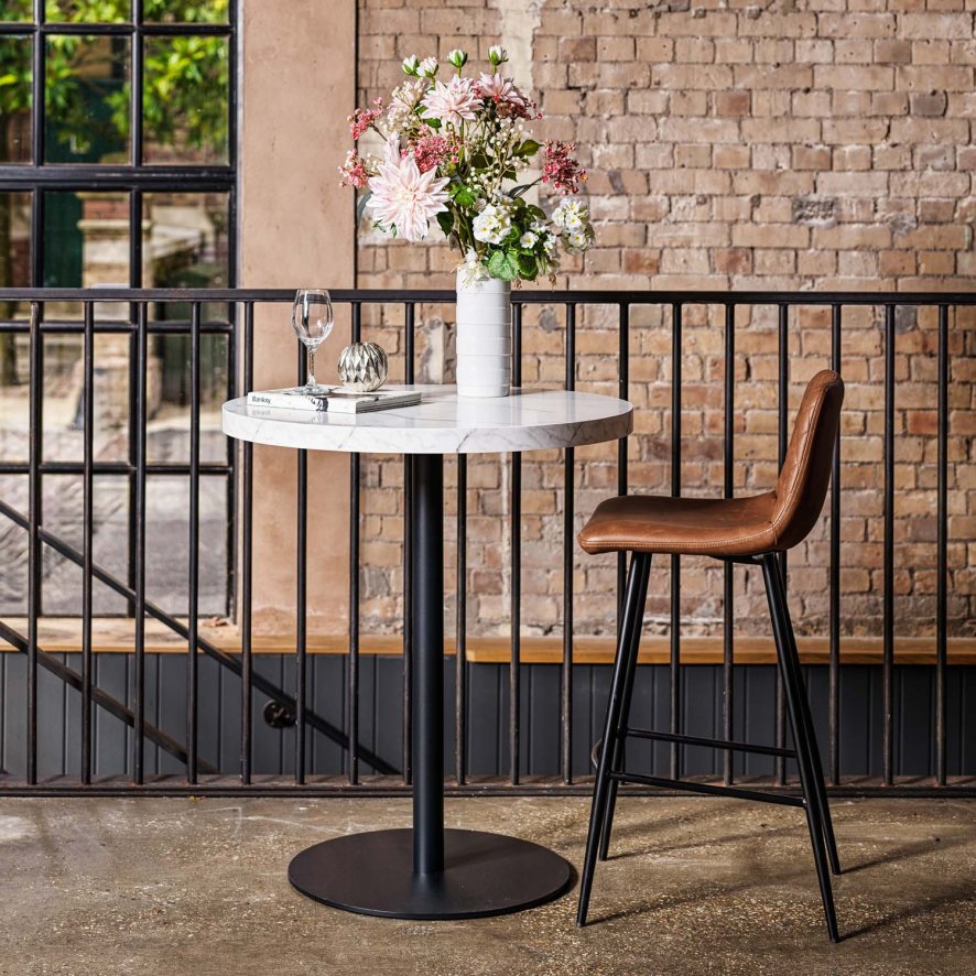 Woods Jupiter Marble Effect Bar Table
