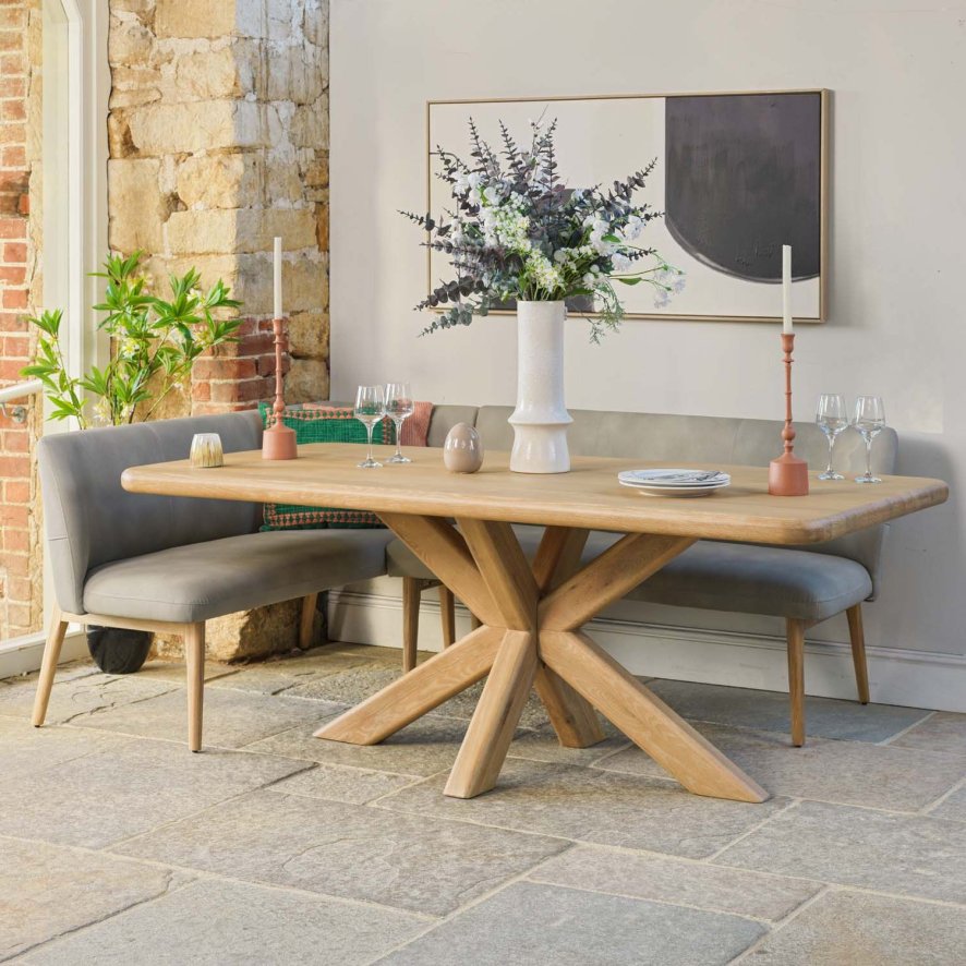 Woods Fairmile 200cm Dining Table with Fairmile Corner Bench - RHF