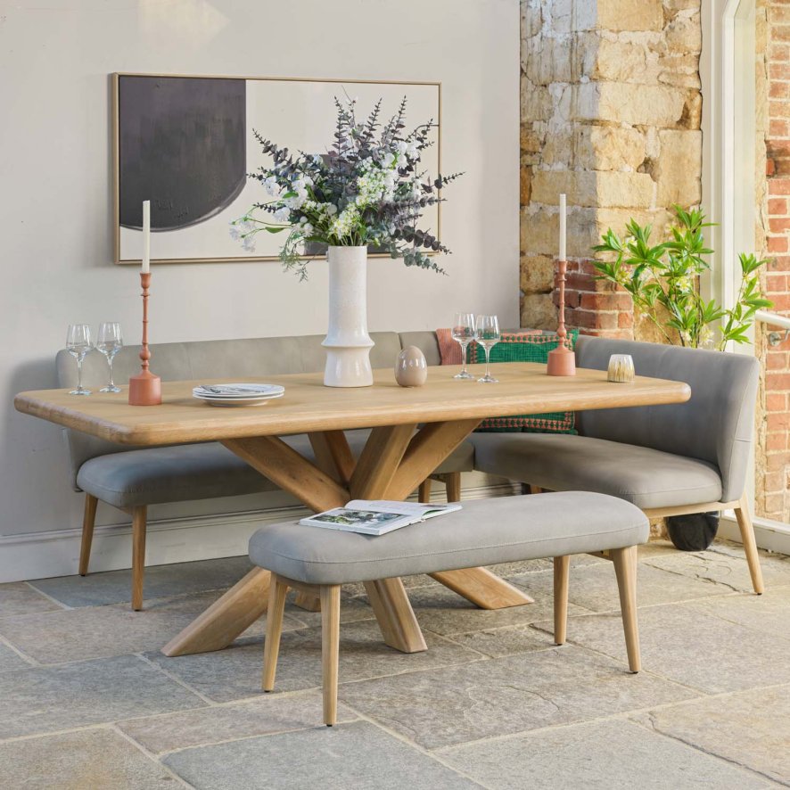 Woods Fairmile 200cm Dining Table with Fairmile Corner Bench & Low Bench - LHF