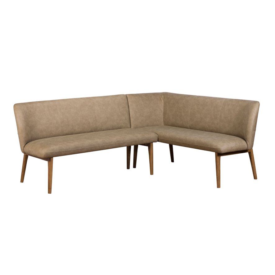 Woods Lucca Corner Bench Dark Oak Leg (Left Hand Facing) - Taupe