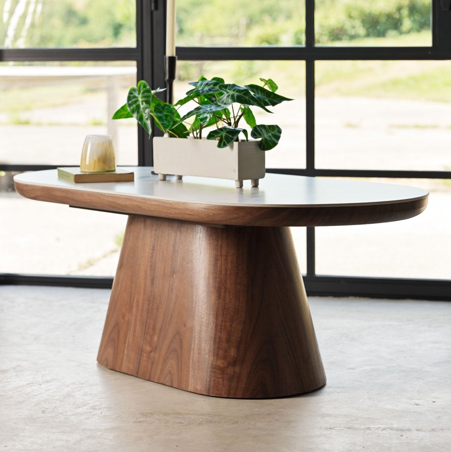 Woods Sutton Oval Coffee Table in Walnut