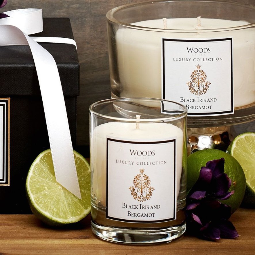 An image of Luxury Single Wick Black Iris and Bergamot Candle
