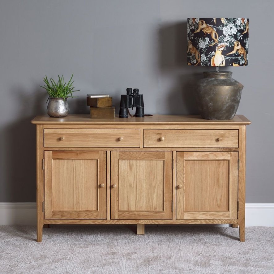 Trento Oak 3 door Scandinavian Style Sideboard