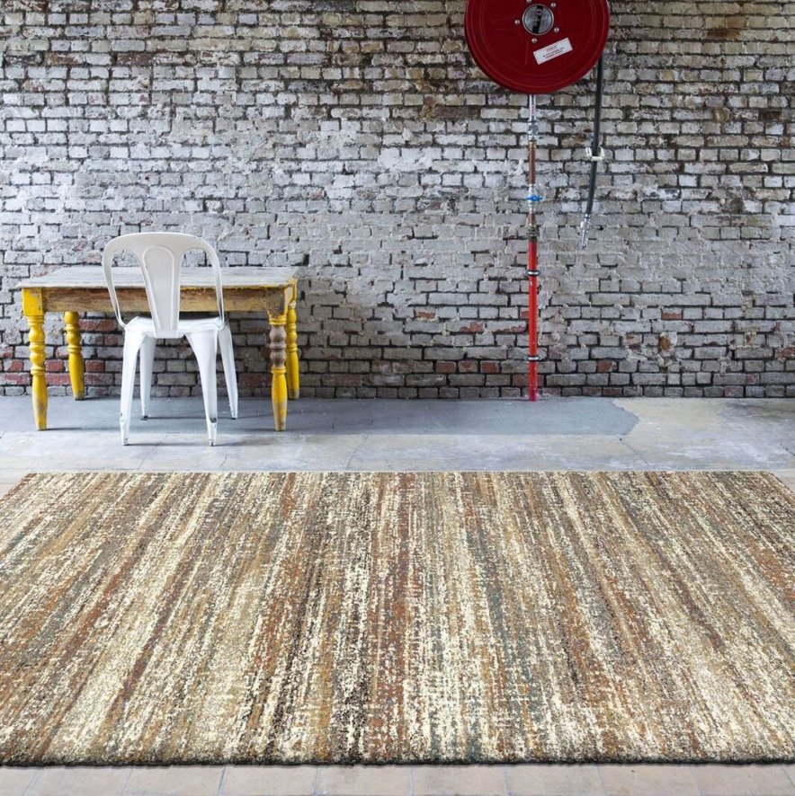 An image of Mehari Striped Multi Brown Rug - 240cm x 340cm