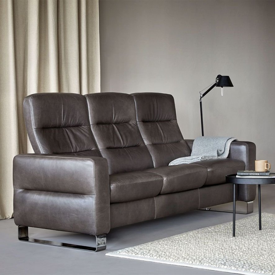 Stressless Wave High Back Sofa 3 Seater High Back In Cori Leather