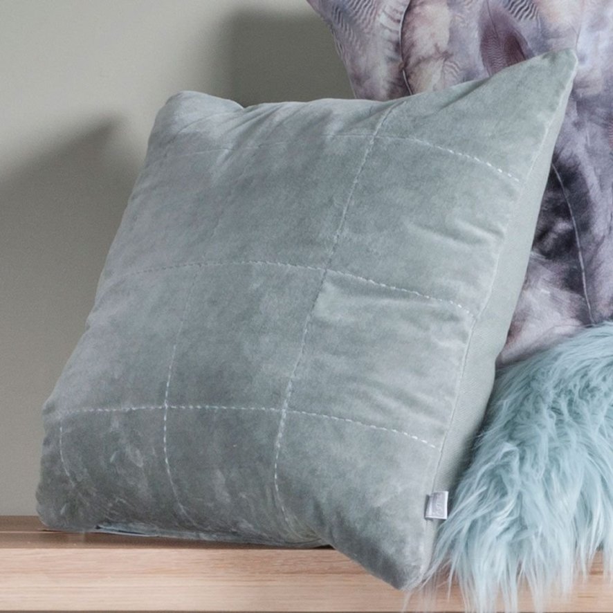 An image of Kirkby Grey Velvet Cushion