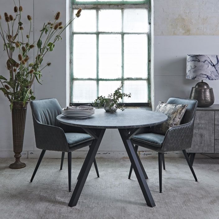 Rocca Round Concrete Effect Dining Table