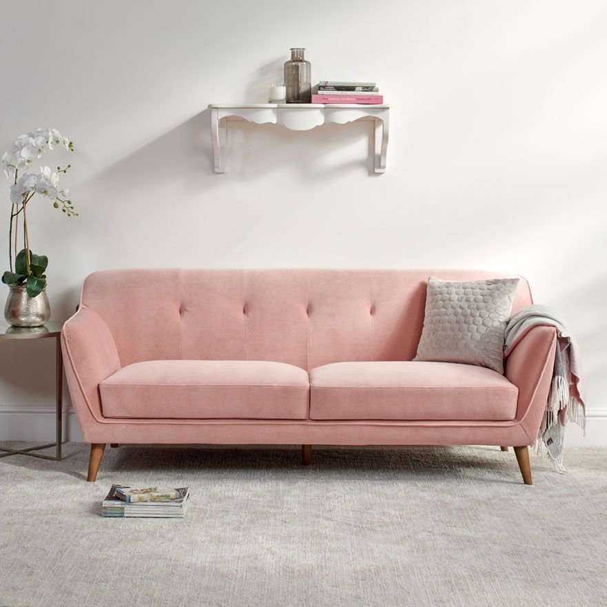 Freddie 3 Seater Dusty Pink Sofa