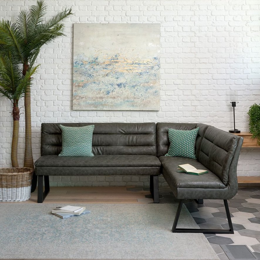 Leather corner discount bench seating