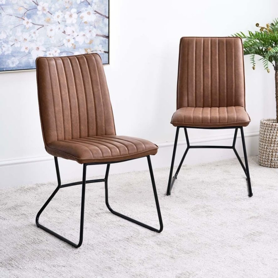 An image of York Tan Dining Chair Set of 2