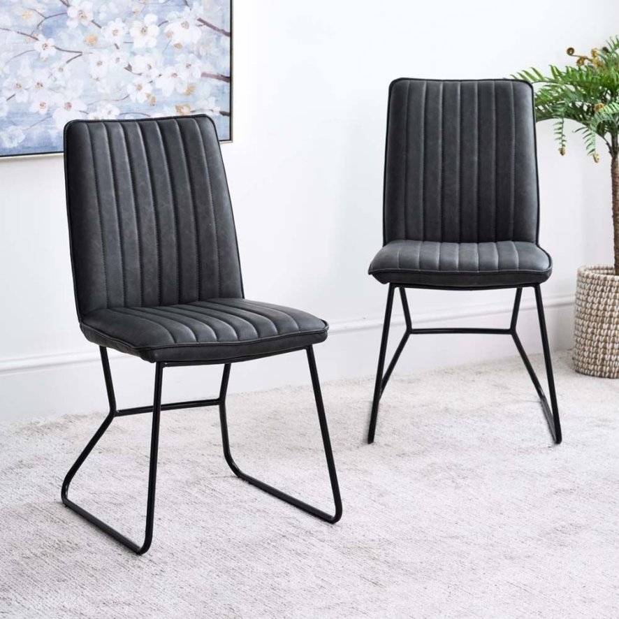 York Grey Dining Chair Set of 2