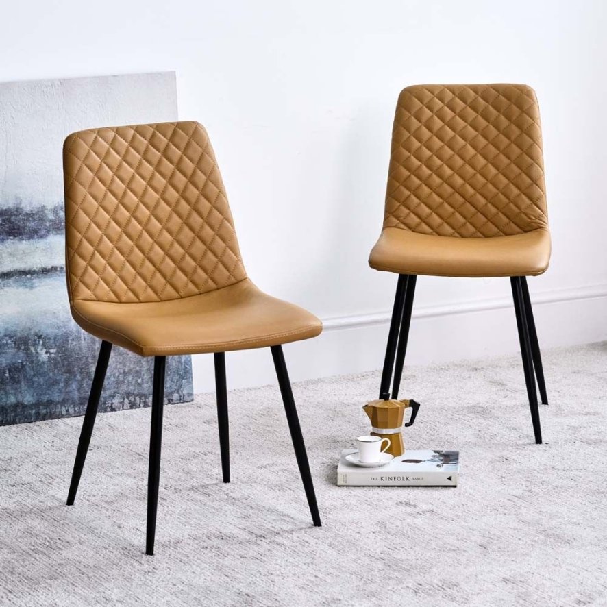 An image of Ripley Mustard Dining Chair Set of 2