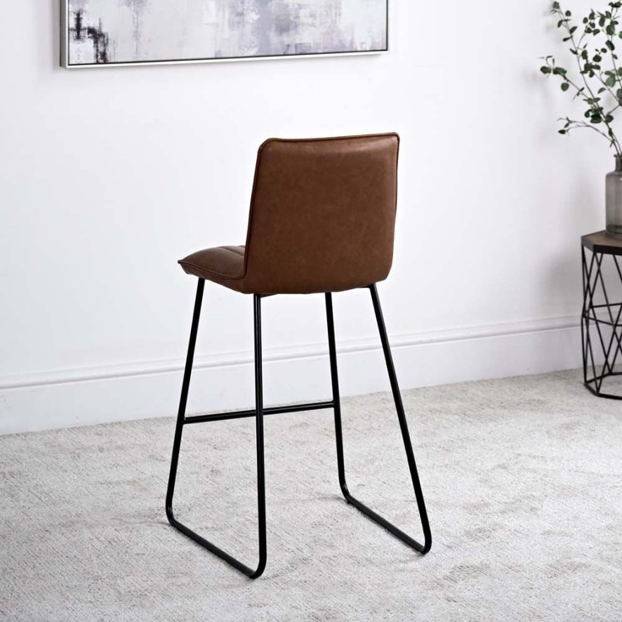 York Bar Stool Tan (Set of 2) Bar Stools Tan Woods Furniture