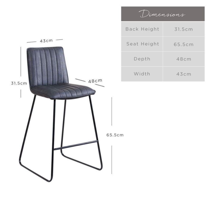 York Bar Stool Grey (Set of 2) Bar Stools Grey Woods Furniture