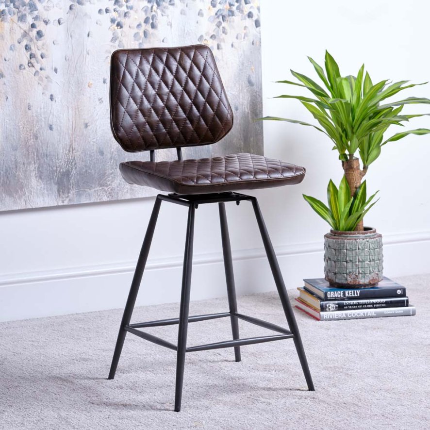 Woods Digby Bar Stool - Dark Brown