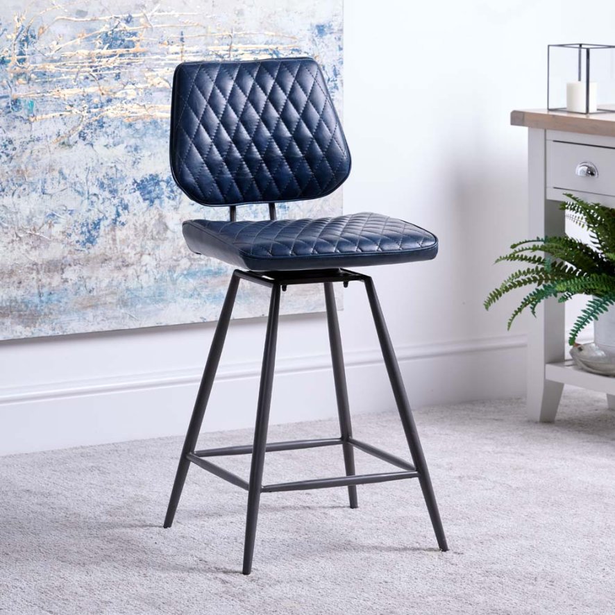 Woods Digby Bar Stool - Dark Blue