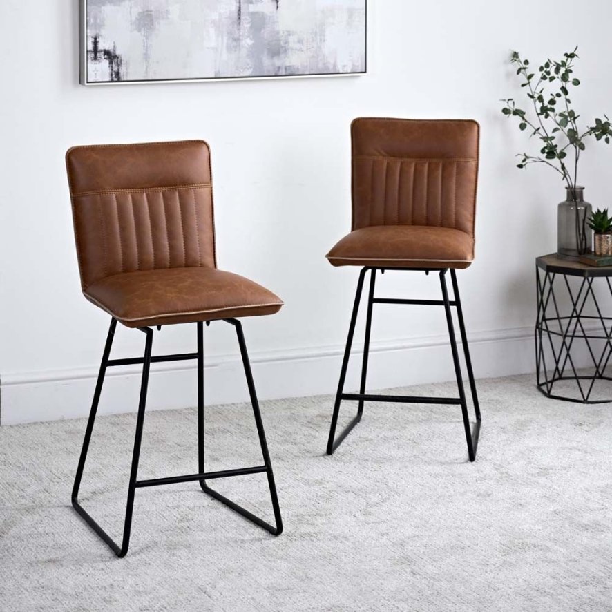 Hardy Bar Stool Tan Set Of 2
