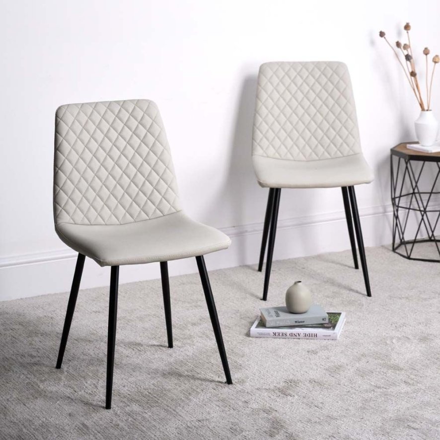 Ripley Chalk White Faux Leather Dining Chairs