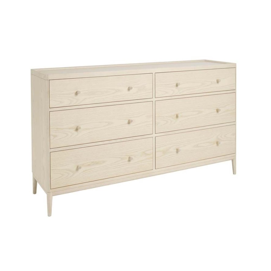 Ercol Salina 6 Drawer Wide Chest - Pale Timber