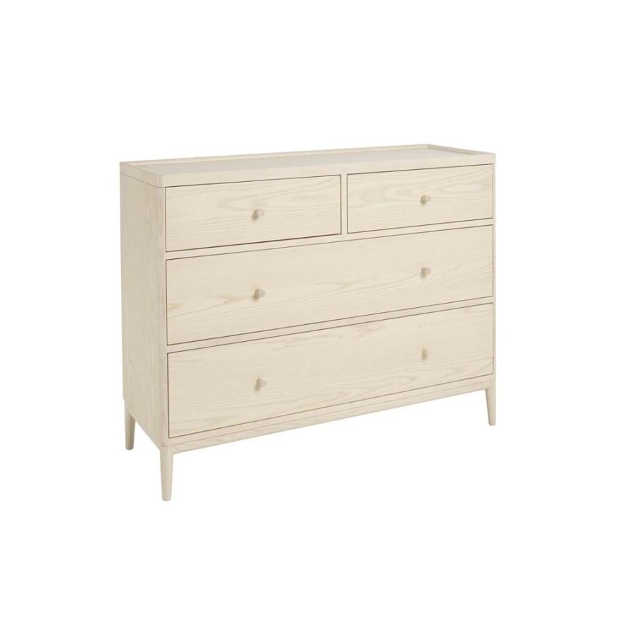 Ercol Salina 4 Drawer Wide Chest - Pale Timber