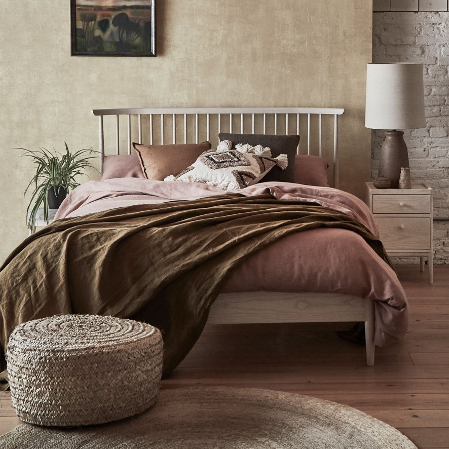 Ercol Salina King Size Bed - Pale Timber
