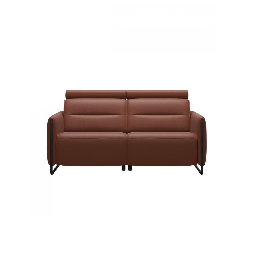 An image of Stressless Emily 2 Seater Sofa - Steel Arms - Wood Arm - Batick Leather