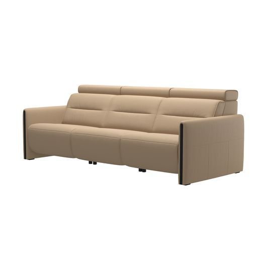 An image of Stressless Emily 3 Seater Sofa - Wood Arms - Wood Arm - PalomaCori Leather