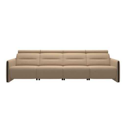 Stressless Emily 4 Seat Sofa Wood Arm - Paloma/Cori Leather