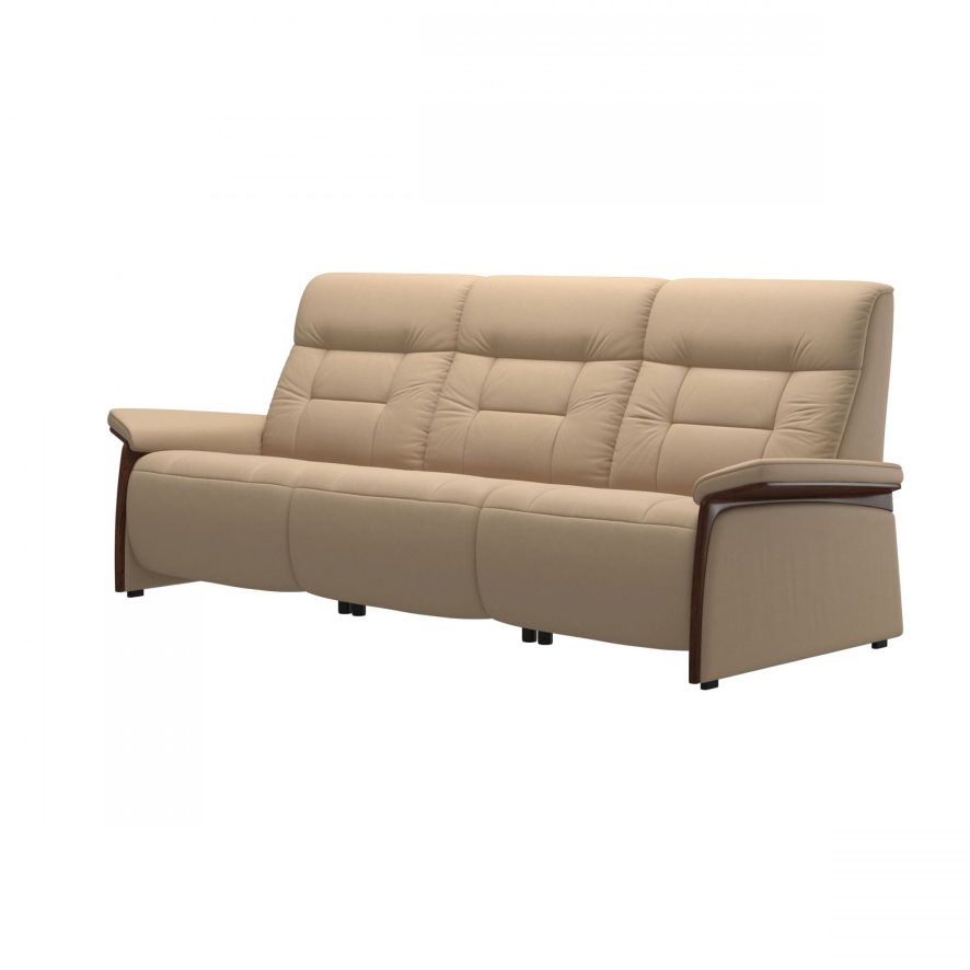 An image of Stressless Mary 3 Seater Sofa - Wood Arms - PalomaCori Leather
