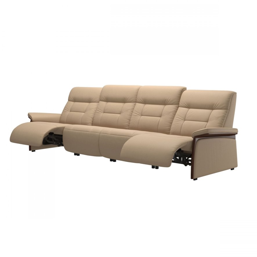 An image of Stressless Mary 4 Seater Sofa - Wood Arms - Batick Leather