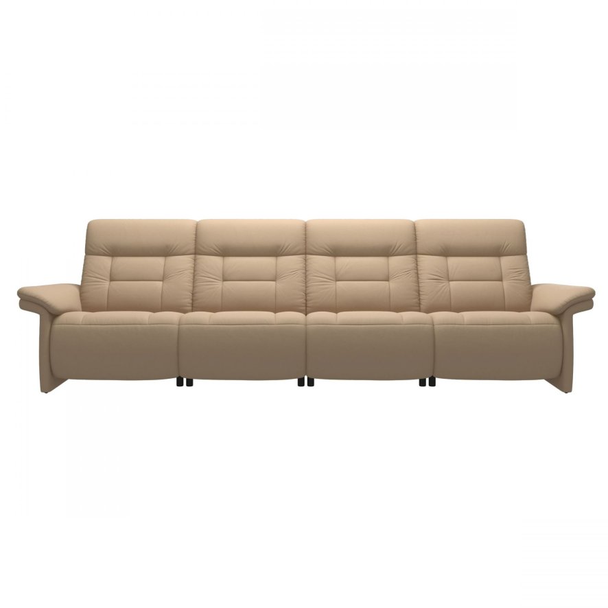An image of Stressless Mary 4 Seater Sofa - Upholstered Arms - Batick Leather