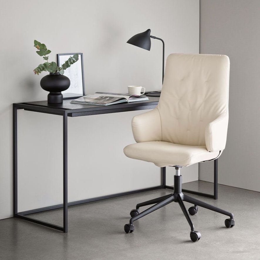 Stressless Mint High Back Home Office Chair With Arms Batick Leather