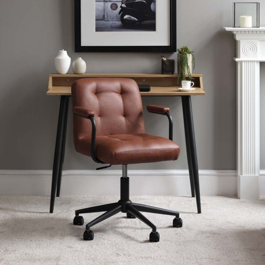 Retro Desk Chair - Brandy  Retro Desk Chair - Woods Furniture
