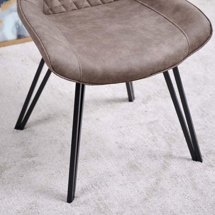 Dining Chairs, Light Grey (Pair) Finnick Woods Furniture