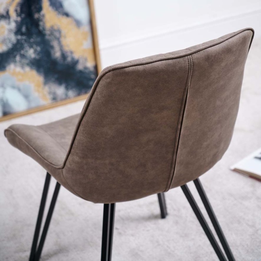 Dining Chairs, Light Grey (Pair) Finnick Woods Furniture