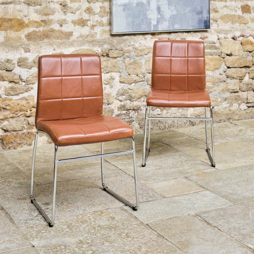 Clearance Holt Dining Chair - Brandy (Set of 2)