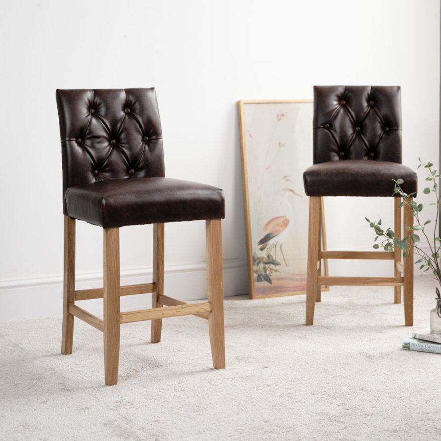 Clearance James Bar Stool - Chestnut Brown  (Set of 2)