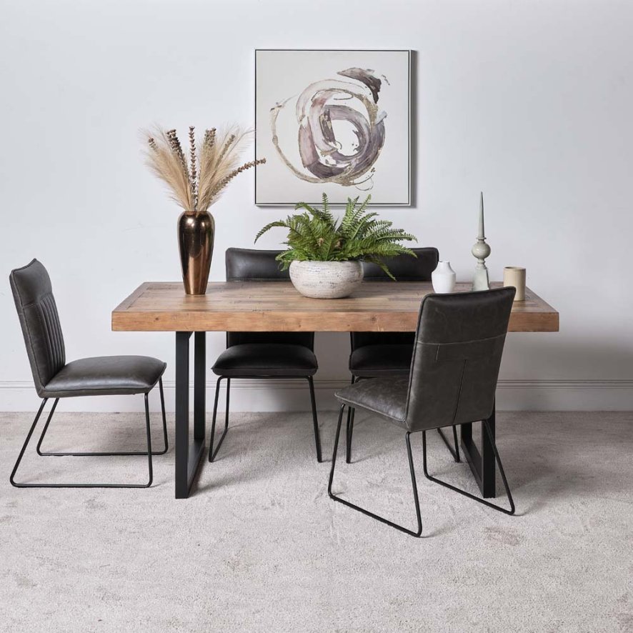 An image of Adelaide 180cm Dining Table and 4 Hardy Dining Chairs - Grey