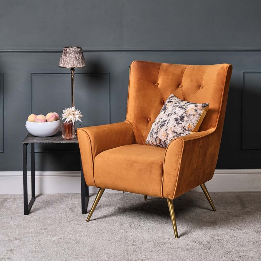 Clearance Blake Armchair - Mustard