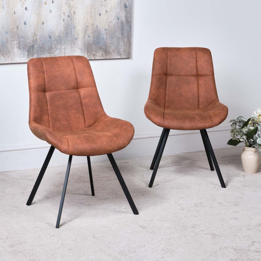 An image of Waylor Tan Dining Chair Set of 2