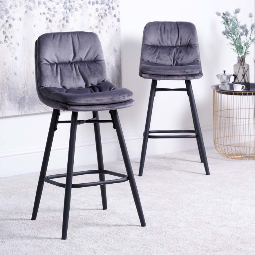 Clearance Enderson Bar Stool - Dark Grey (Set of 2)