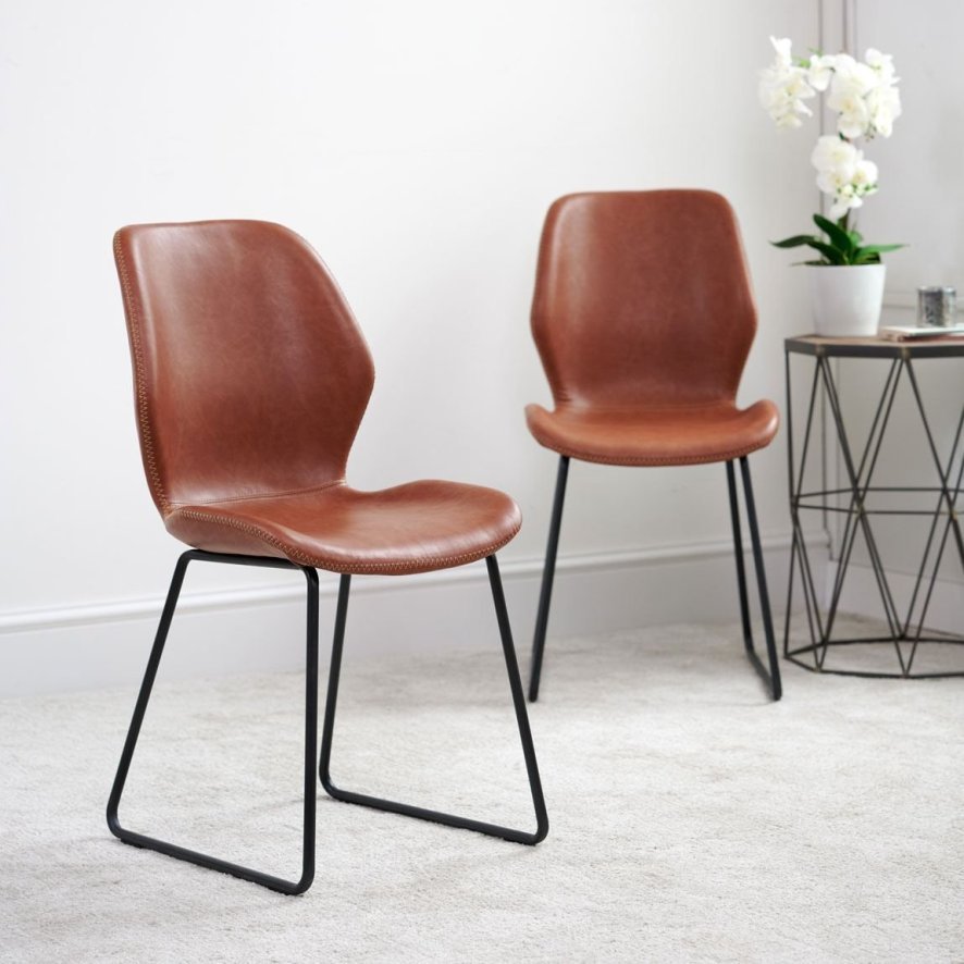 Clearance Callum Dining Chair - Light Brown (Set of 2)