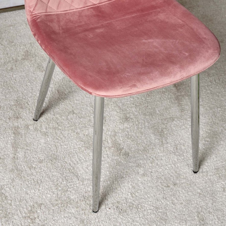 Clearance Archie Dining Chair Chrome Legs Pink (Set of 2) Woods