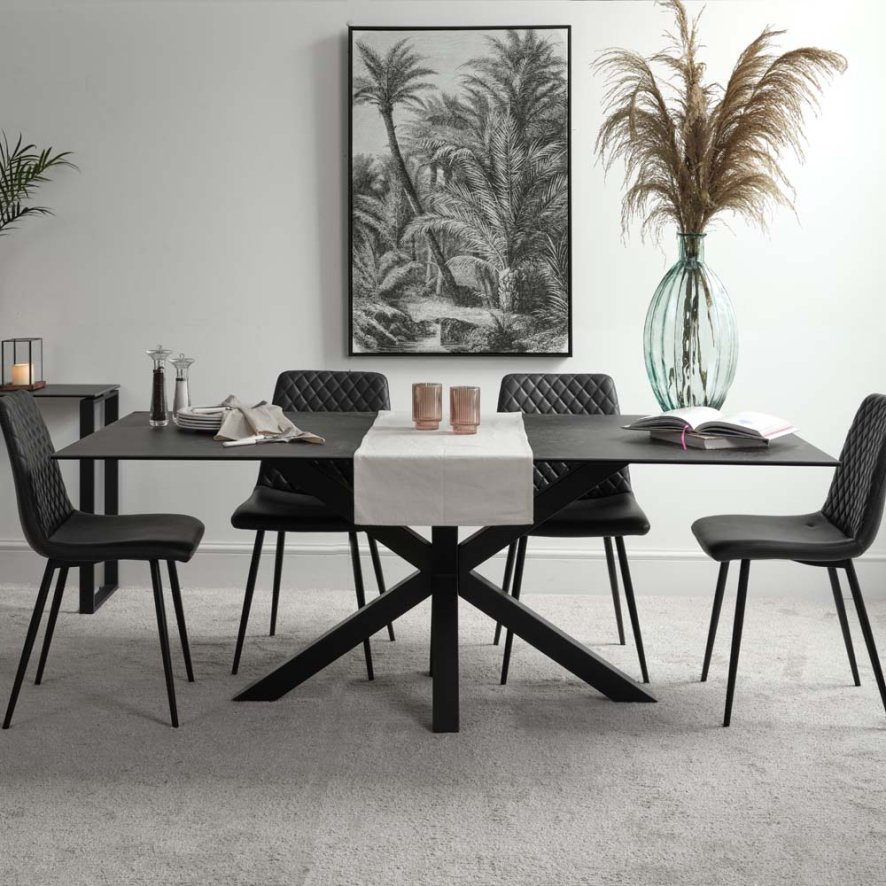 Eastcote Black Ceramic Dining Table - 200cm x 100cm