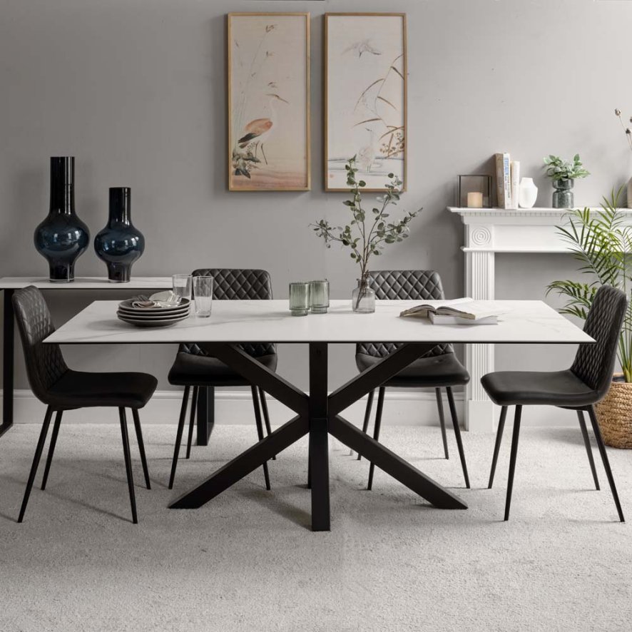 Eastcote White Ceramic Dining Table - 200cm x 100cm