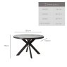 Woods Industrial Round Dining Table 120cm - Faux Concrete